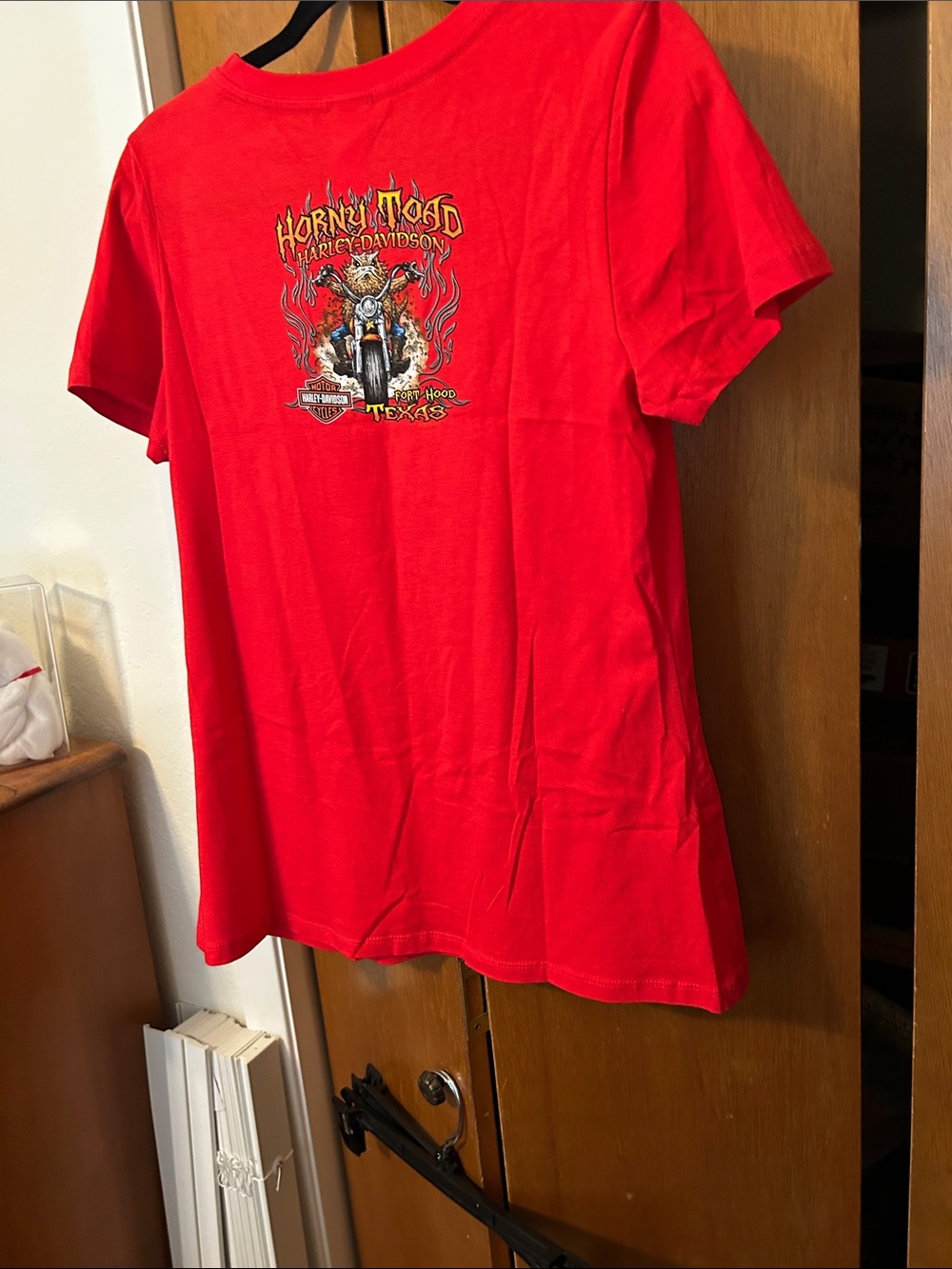 Harley-Davidson Red Girls Rhinestone Logo Tee - Picture 4 of 5